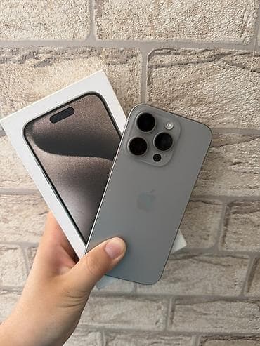 айфоно: IPhone 15 Pro, Б/у, 256 ГБ, Natural Titanium, Коробка, 80 % — 1