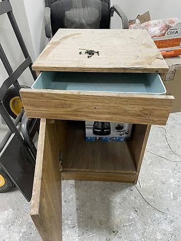 деревяные ящики: Прикроватная тумба, Без зеркала, цвет - Коричневый, ЛДСП — 3