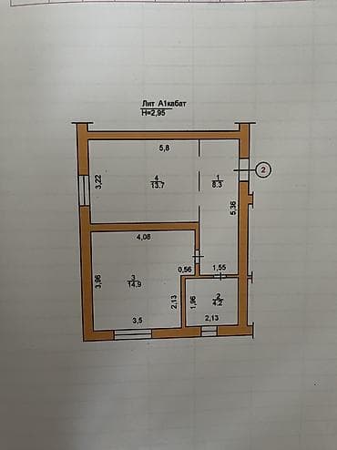1 ком кв кант: 1 комната, 41 м², Индивидуалка, 1 этаж, Косметический ремонт — 10