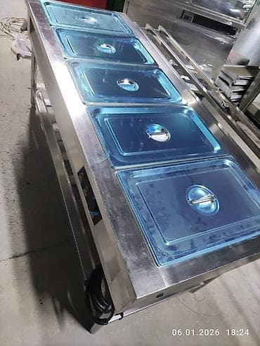 Кафелер, ресторандар үчүн: Электрическая мармита (линия раздачи) из нержавеющей стали на 5 — 2