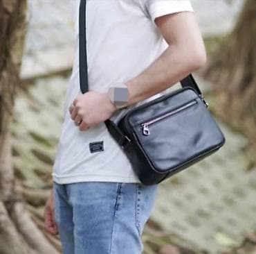 Барсетка, Материал: Натуральная кожа, Застежка на молнии, Новый