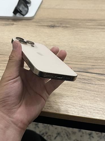 j7 pro: IPhone 16 Pro, Б/у, 128 ГБ, Desert Titanium, Чехол, 91 % — 3