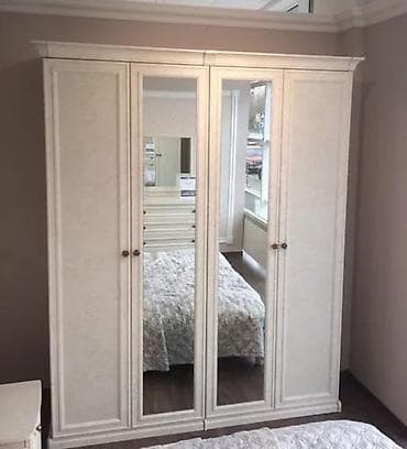 casa bella: Спальный гарнитур, Б/у, Двуспальная кровать, Шкаф, Комод, Италия, Дерево, Самовывоз, цвет - Бежевый — 7