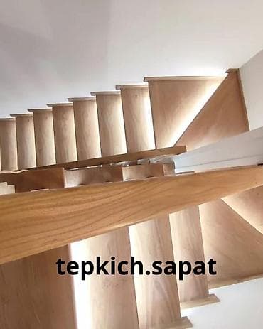 установка каркасного бассейна цена: Деревянная лестница Для дома, Форма лестницы: Много-маршевая, Стиль: Классический — 5