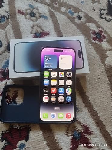 redmi 11 т: IPhone 14 Pro, Колдонулган, 128 ГБ, Deep Purple, Куту, 88 % — 3