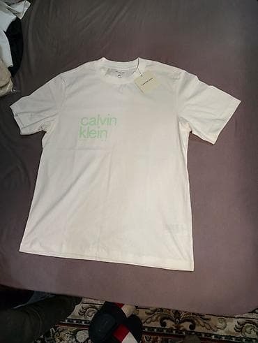 мятный: Мужская футболка, S, Calvin Klein, Новый, цвет - Белый, Бесплатная доставка — 2