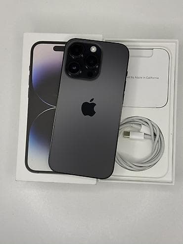 IPhone 14 Pro, Б/у, 256 ГБ, Черный, Кабель, Коробка, 80 %