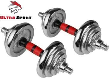 тренажеры для дома бу: Хромированные гантели 🟡 -▪️на фото 7,5х7,5кг -▫️хромированные — 2