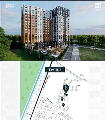 Квартиры: 2 комнаты, 87 м², Элитка, 8 этаж, ПСО (под самоотделку) — 1