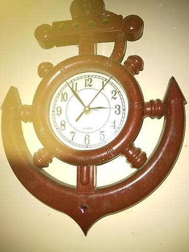 военные часы: Настенные кварцевые часы в морском стиле. - Дизайн в форме якоря с — 1