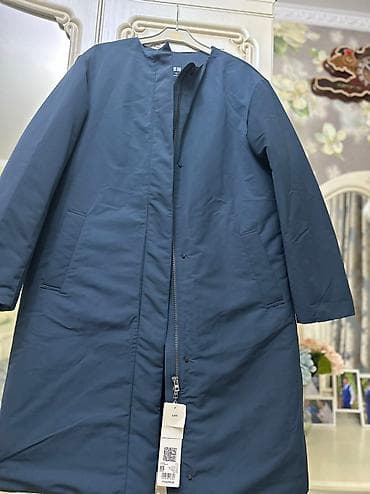 Джинсы: Юникло куртка пальто зимняя без ворота размер XS подойдет на М — 1