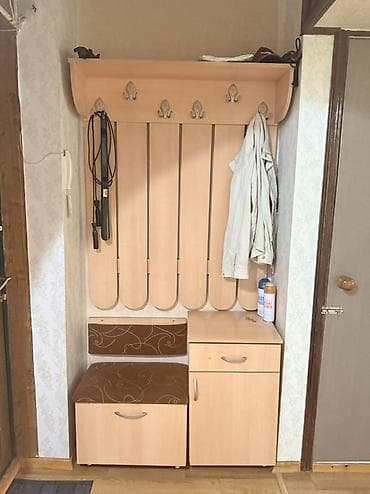 Гарнитуры для зала: Гарнитур для прихожей, Б/у, Вешалка, ДСП, Самовывоз, цвет - Бежевый — 1