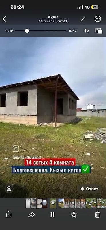 гостиный дом: Дом с участком в Благовещенке (Кызыл китеп)бар - Площадь участка: 14 — 6