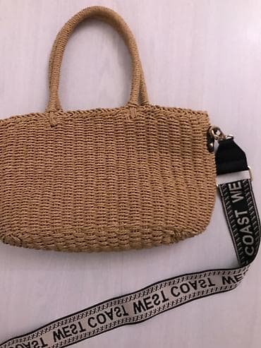sauna belt: Плетёная сумка-тоут из рафии/соломы с текстильным мешком-вкладышем — 1