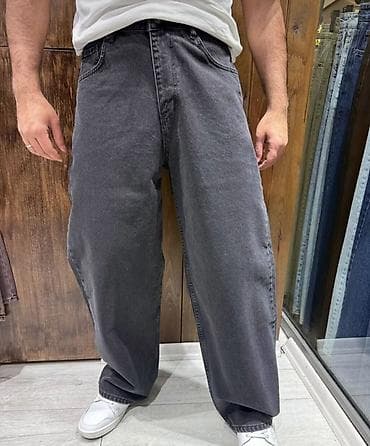 second hend: Мужские джинсы, M, Lining, Б/у, цвет - Серый, Бесплатная доставка — 1