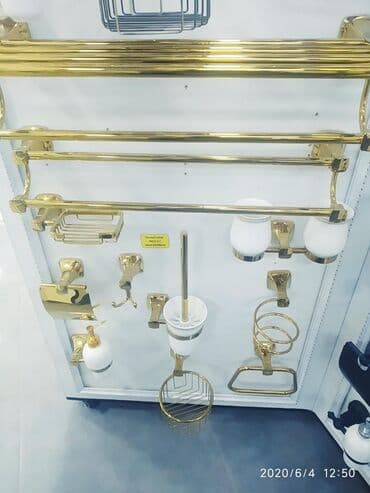 полка для полотенец: Ванный наборы. Полотенец держатель, мыльница,2йной стакан для зубных — 1