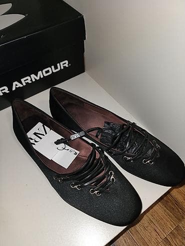 бордовая: Балетки ZARA, модель с шнуровкой - Цвет: черный - Форма носка — 3