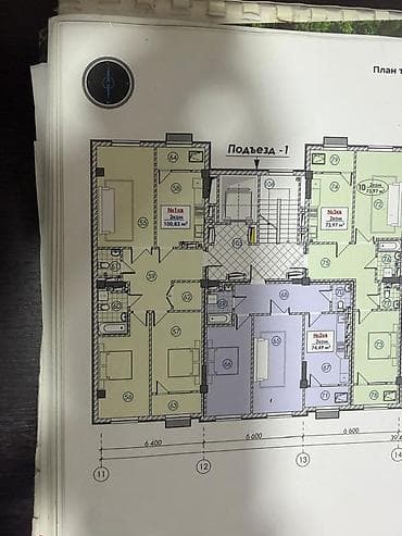 1 комн квартира продажа: 3 комнаты, 101 м², Элитка, 2 этаж, Готовая ПСО (под самоотделку) — 5