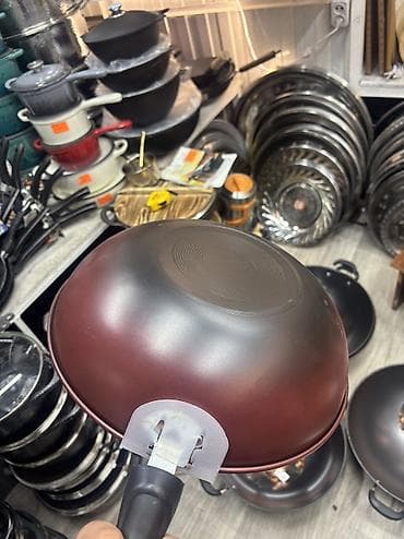 вок сковорода: Вок Цена: 1500 сом - Классическая глубокая сковорода-вок с округлым — 3