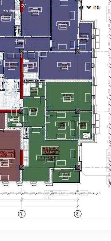 980: 2 комнаты, 77 м², Тунгуч мкр Элитка, 14 этаж, ПСО (под самоотделку) — 2