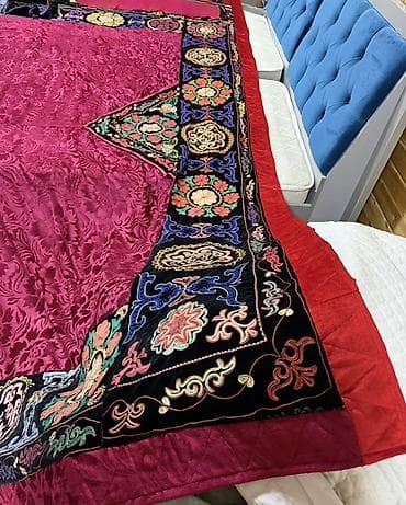 Одеяла и пледы: Туш кийиз.Большое декоративное покрывало с национальной вышивкой - — 3