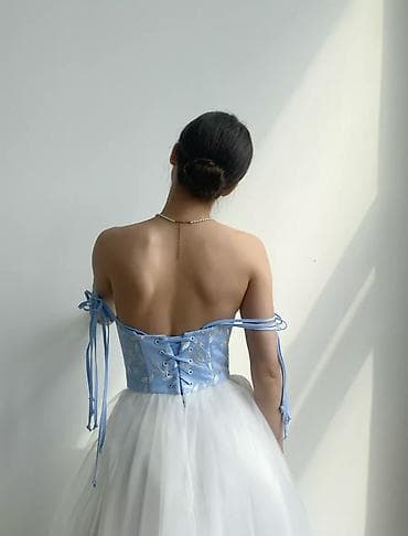 Кече көйнөгү, Барпайган кооз, Узун модель, Фатин, Жеңдери жок, Корсет, M — 8