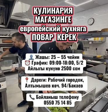 ТЕЗ АРАДА КУЛИНАРИЯ МАГАЗИНГЕ европейский кухняга ПОВАР КЕРЕК 👤 Жашы