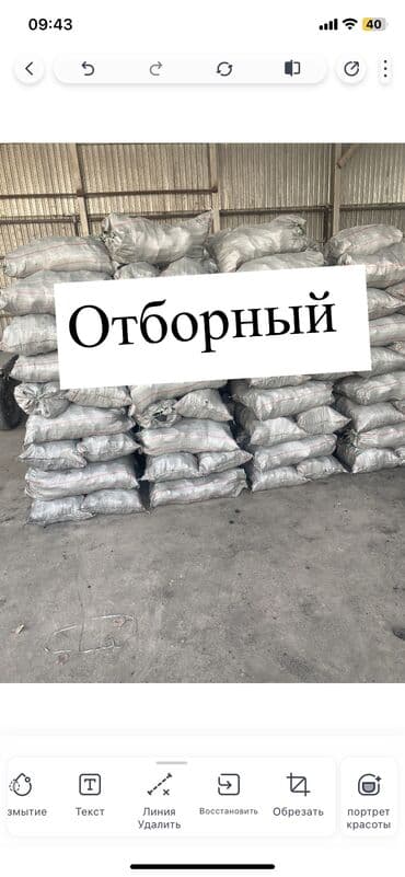 Все для дома и сада: Уголь в мешках Отборный крупный уголь - Топливо в плотных — 1
