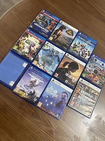 Видео оюндар: Коллекция дисков для PlayStation (PS4 и PS5) В наборе видны: - PS4 — 1