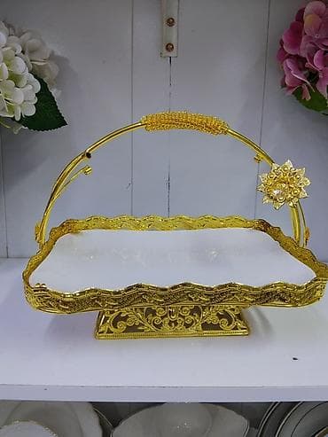 кухиный: Изящная сервировочная корзина-поднос с ручкой - Материал — 2