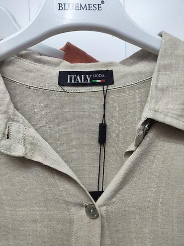 лен италия: Платье-рубашка Italy Moda - Длина: макси - Застежка: планка на — 1