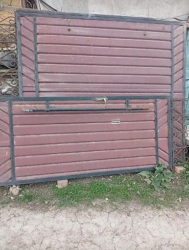 карказ: Металлические распашные ворота с калиткой. - Конструкция: стальной — 3