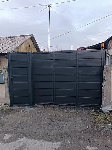 Откатные металлические ворота с калиткой и автоматикой - Конструкция