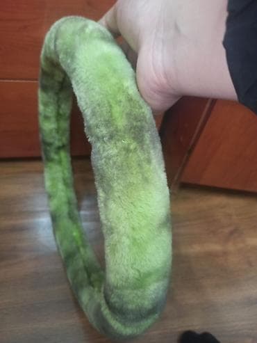 накидка мех: Меховой Чехол на руль, цвет - Зеленый — 1