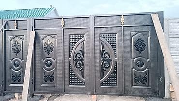 Кованые металлические ворота с калиткой - Материал: сталь