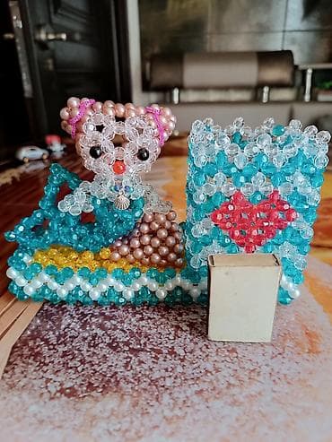 Азык-түлүктөр: Делаю на заказ из бусин животных, фрукты,цветы,вазы,шкатулки,подставки — 2