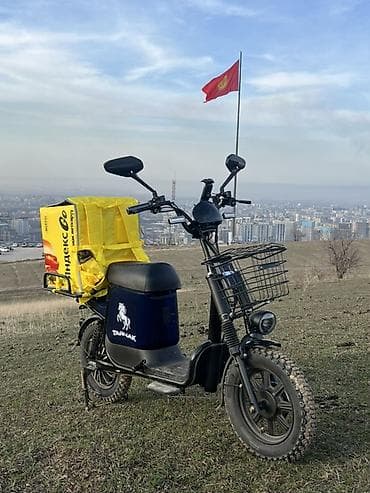 Электроскутер для курьерской доставки с грузовым оборудованием -