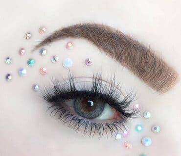 касметика для девочек: Стразы для лица (макияж) самоклейки - 70 шт. Драгоценности для лица — 2