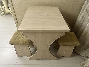 Строительные растворы и добавки: Кухонный стол и стул, Б/у, Самовывоз, цвет - Бежевый — 3