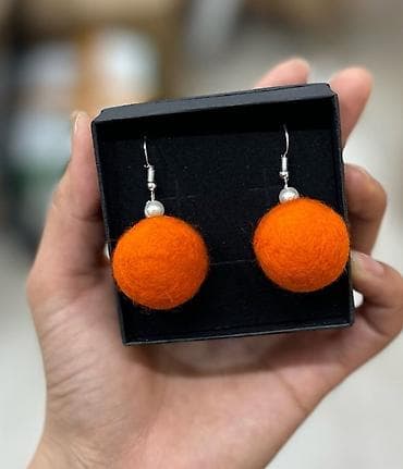 Серьги: Серьги из войлока Оригинальные серёжки из войлока. Войлочные — 3