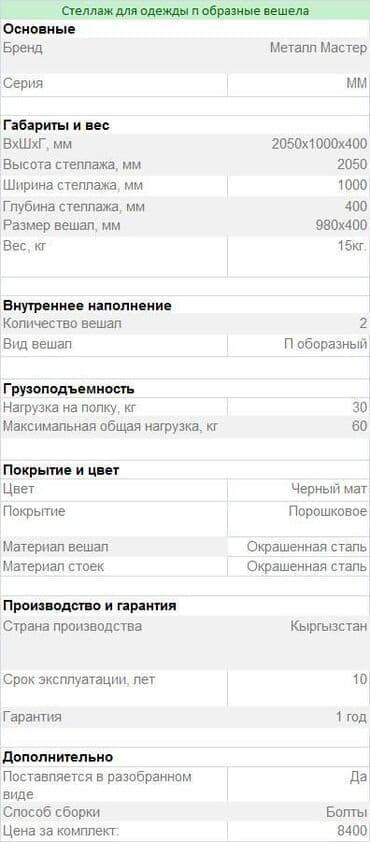 экопанели: Стеллаж для одежды п образные вешела Основные Бренд Металл Мастер — 4