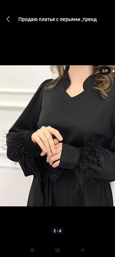 second hand: Коралловое турецкое платье в отличном состоянии 1500сом чёрное — 4