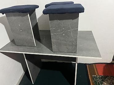 стул буу: Ашкана үстөлү жана отургуч, түсү - Боз — 1