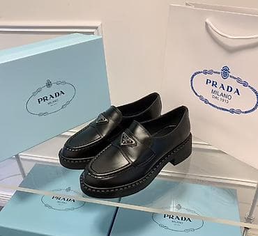 чемодан бу: Лоферы, 36, 36.5, Prada, Б/у, цвет - Черный — 2