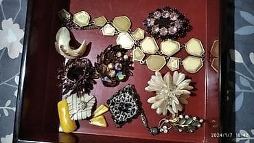 Личные вещи: Винтажные украшения броши, запонки подвеска бусы,бусы из стекляруса — 6