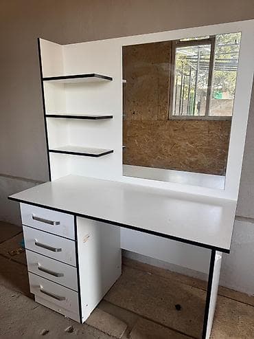 мебельный поролон: Туалетный столик, С зеркалом, цвет - Белый, ЛДСП — 3