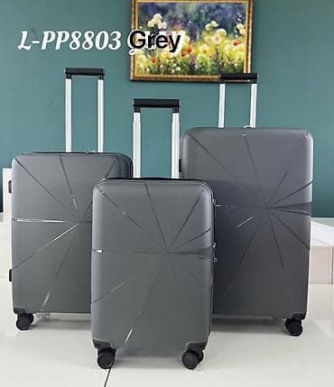 Чемоданы: Набор чемоданов L-PP8803 Grey - Цвет: серый - Корпус: жесткий — 1