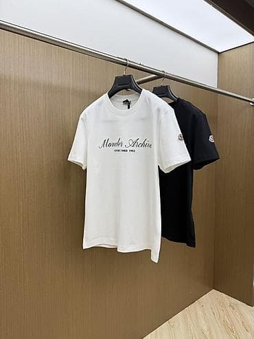 Мужская футболка, M, 2XL, Все размеры, Moncler, Новый, цвет - Белый, Бесплатная доставка, Платная доставка, Самовывоз