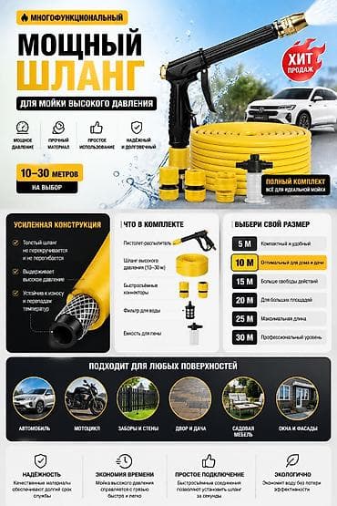house pro: Многофункциональный мощный шланг для мойки высокого давления — 1