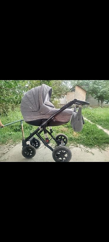 детская коляска с куклой: Детская коляска-люлька 2 в 1 (прогулочный блок/люлька), цвет серый — 1